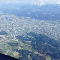 Flugwegposition um 14:15:16: Aufgenommen in der Nähe von Klagenfurt am Wörthersee, Österreich in 2382 Meter